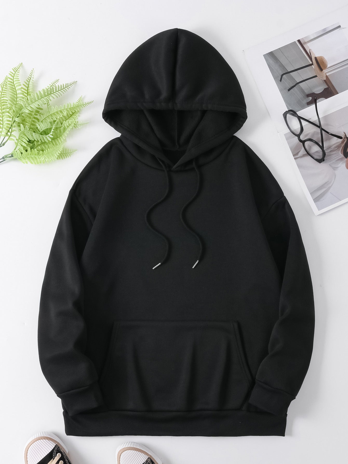 Casual Knit Polyester Hoodie For Women With Insp